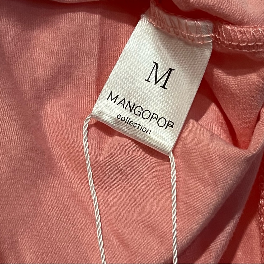 MANGOPOP Women's Mock Turtle Neck Long Sleeve Tops Bodysuit Baby Pink- Size M - Picture 7 of 7